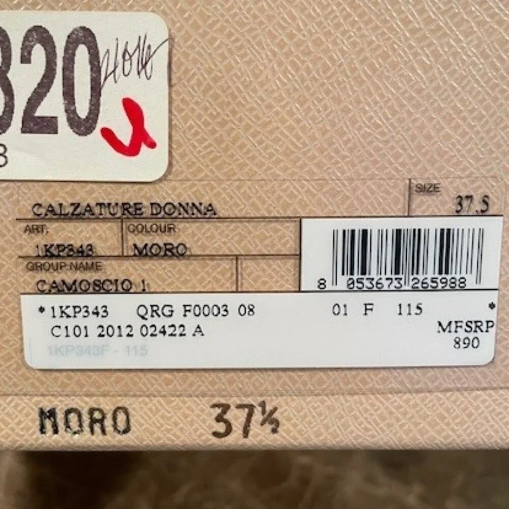 Prada Brown Suede PeepToe Slingback Heels – Sz 7.5